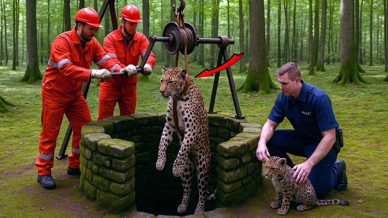 Leopard Trapped In Well Saved By Brave Rescue Team