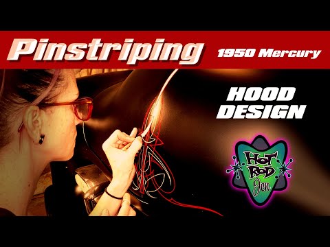 Pinstriping Design Mercury Hood- HotRod Jen