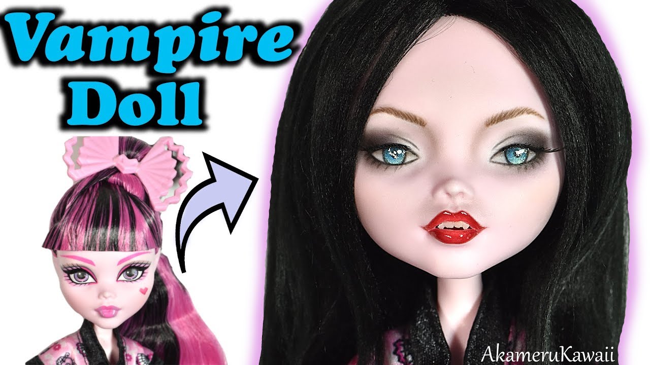 Vampire doll repaint draculaura revamp youtube Vampire doll repaint draculaura revamp youtube