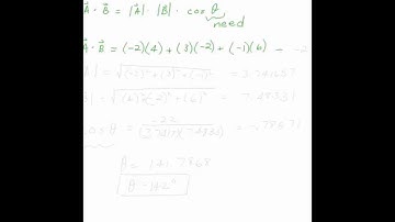 Dot Products to Find Angles Between Two Vectors in Three Dimensions