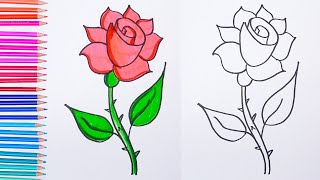 How to draw ROSE easy | How to draw step by step | Easy drawings