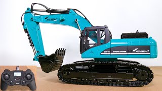AMEWI 22501 RC EXCAVATOR V4 PETROL FULL METAL UNBOXING, FIRST TEST!! SCALE 1/14, RTR, DIECAST G704E screenshot 5
