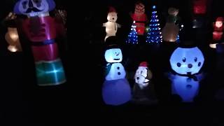 My 2017 Christmas Inflatables Display  Night 