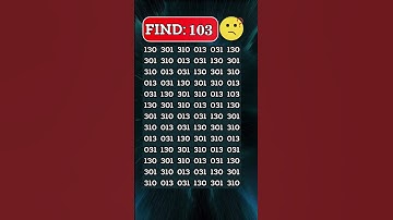 🔎 Find the number 103 — Eye Test Challenge | Can You Spot It Fast? #shorts