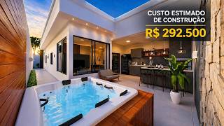 O MELHOR PROJETO para Terreno 7,5x25? Veja Essa Casa com Suíte e Área Gourmet!