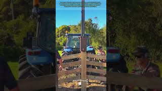 Procédé d'installation d'un poteau d'angle pour une clôture bois à l'aide d'un marteau hydraulique