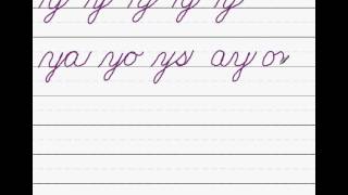 Handwriting lowercase Cursive y