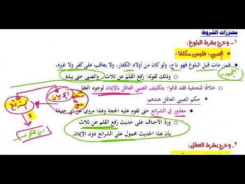 التكليف والمكلف توحيد الصف الأول الثانوي