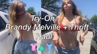 Huge Try-on Brandy Melville + Thrift Haul!!! #thrifthaul #brandymelville