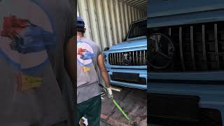 Mercedes Benz G63 AMG Special colour, sky blue unboxing now in Container 2024 new luxury cars