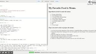 Favorite Food   JS Bin   Explanation