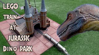 LEGO train at Jurassic Dinosaurs and miniature Park @ landgoed Tenaxx