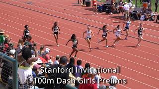 2026 Stanford Invitational - 100m Dash Girls Prelims