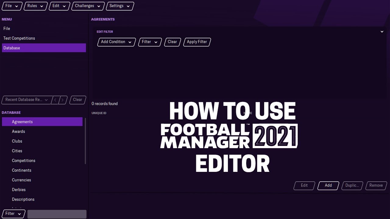 How To Use The Fm21 Editor Tutorial Football Manager 21 Youtube