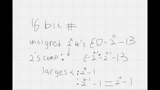 What is the largest 16 bit binary number that can be represented with unsi (question in description)