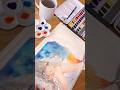 【ショート動画】暁の海（夜明け）をイメージした天使の羽　#watercolor #メイキング #透明水彩