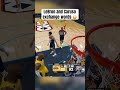 LeBron & Caruso talking at the FT line 👀