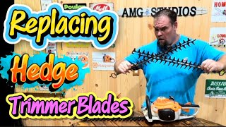 Hedge trimmer blades need to be replaced? Check out this video to see how to replace Stihl blades. Hedge trimmer blades need to be replaced? Check out this video to see how to replace Stihl blades.