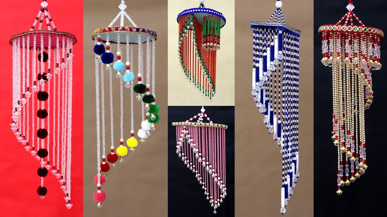 Hit!!.. Chandelier 5 DIY Pearls Wall Hanging New Jhumar Making