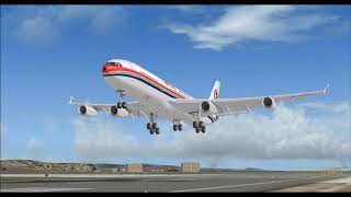 AIRBUS A340 300 CHINA EASTERN AIRLINES LANDING AT BARCELONA INTL AIRPORT FS9 HD
