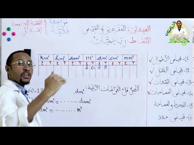 قياس المساحات - السنة 5AP  / الجزء الأول