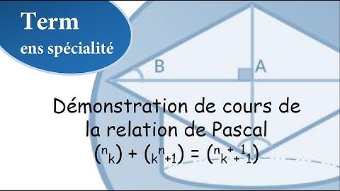 Démonstration de la relation de Pascal par le calcul