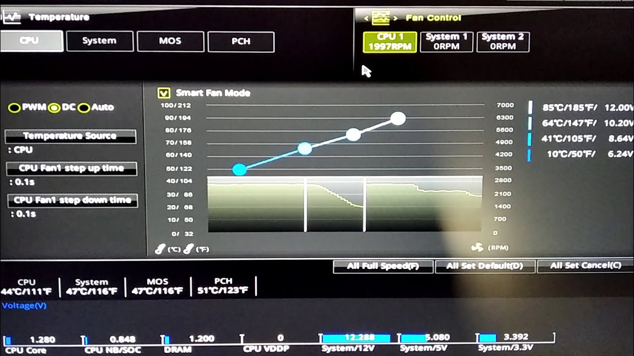 MSI Bios Smart Fan Mode combined with OC Genie and the CPU fan spin slower -