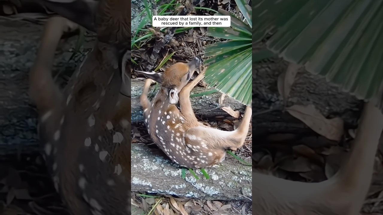 A baby deer that lost its mother was rescued by a family, and then 