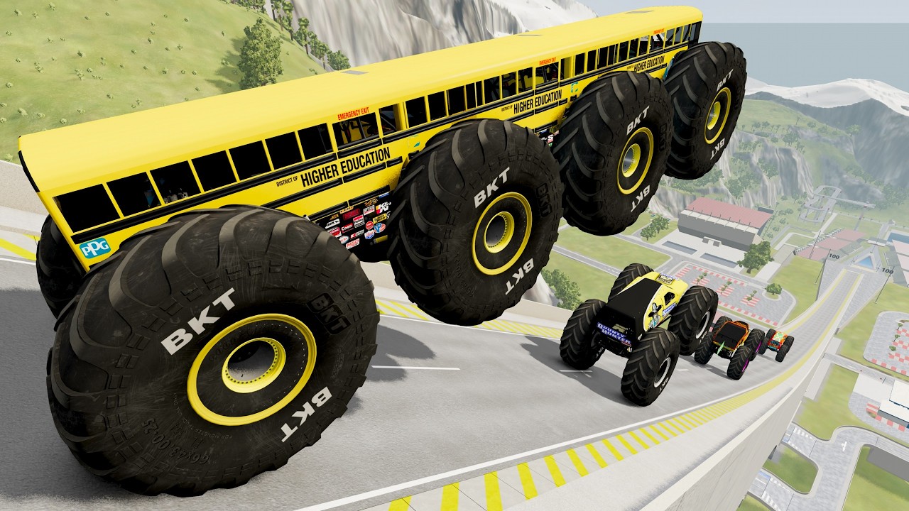 Epic High Speed Monster Truck Jumps And Crashes #083 - BeamNG Drive