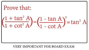 Prove that 1 plus tan square a divide by 1 plus cot square a is equal to 1 minus tan a divide by 1