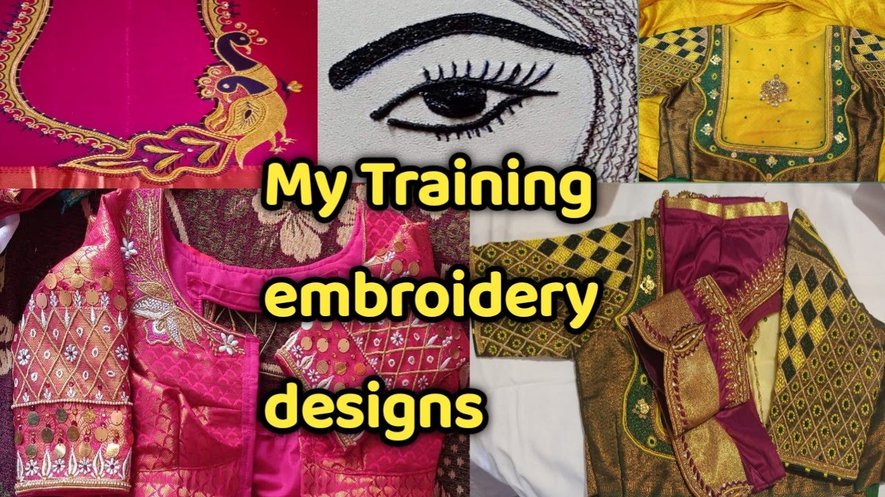 ನಾನು ಕಲಿಯುವಾಗ ಮಾಡಿರುವಂತ embroidery blouse design's | My own blouse design  @Nandini gowda vlog