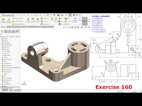 Solidworks tutorial for beginners Exercise 160
