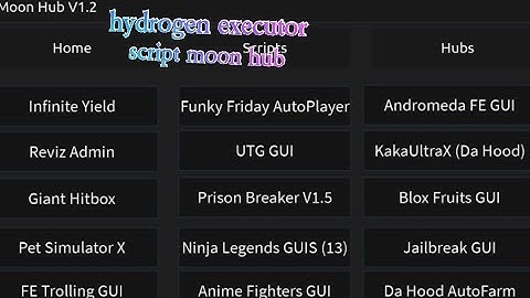 hydrogen executor script moon hub go to pin comment to try the script enjoy
