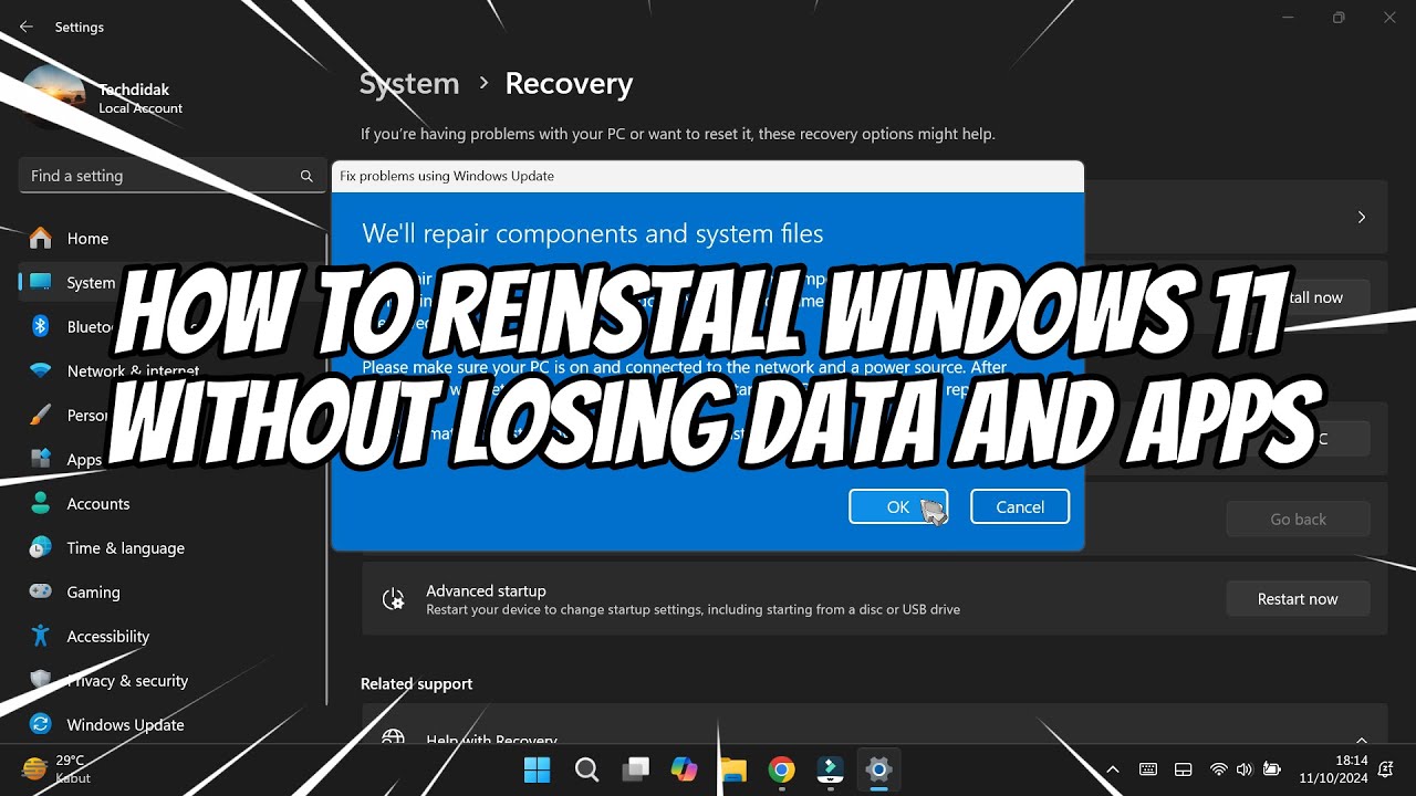How to Reinstall Windows 11 Without Losing Data and Apps - YouTube