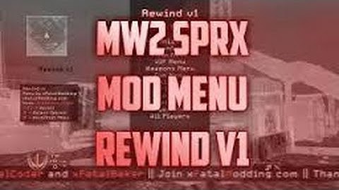 Modern Warfare 2 SPRX Mod Menu Rewind v1 Beta( 1:14 ) + Download