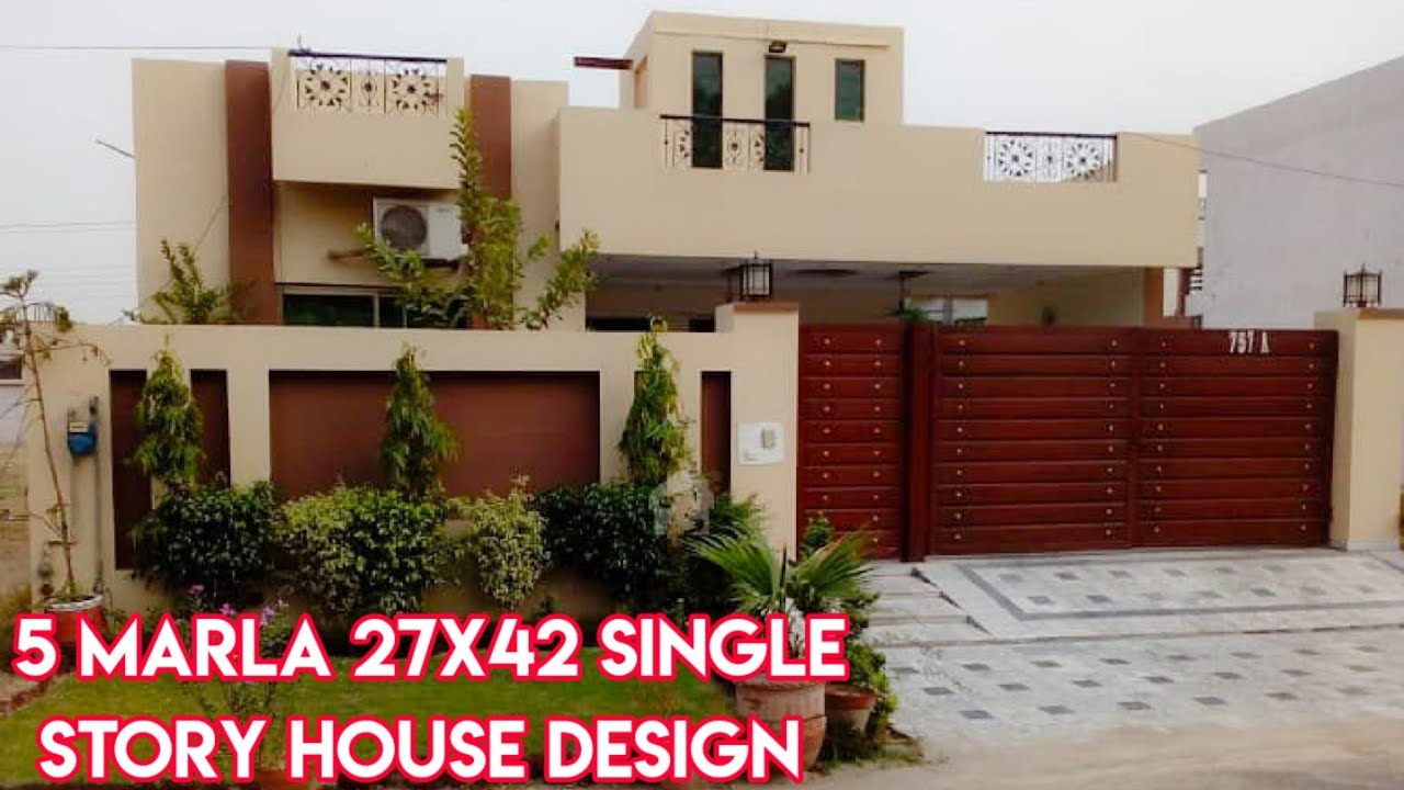 5 Marla Single Story Small House  Design with 2 Beds 