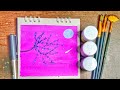 Easy acrylic art ||| Step by step |||  night art  ||| moon  #acrylicpainting #fullmoon #art