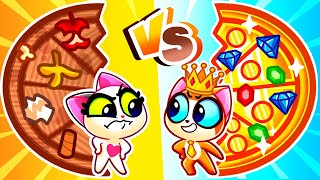 💎Gold VS Trash Pizza🍌 Cute Cratoon for Toddlres 🌟 Learn and Grow with Purr-Purr Stories