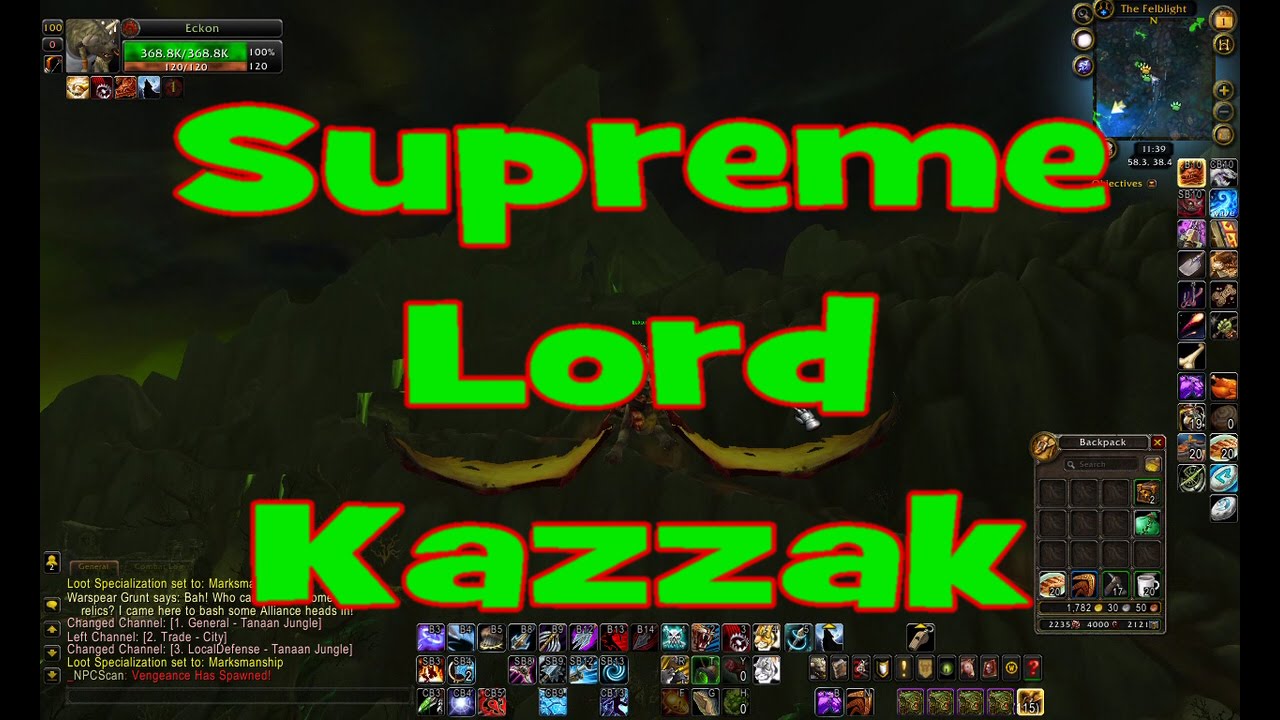 World of Warcraft (Supreme Lord Kazzak fight) - YouTube