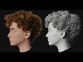 Grooming a beautiful curly hair in blender luwizart