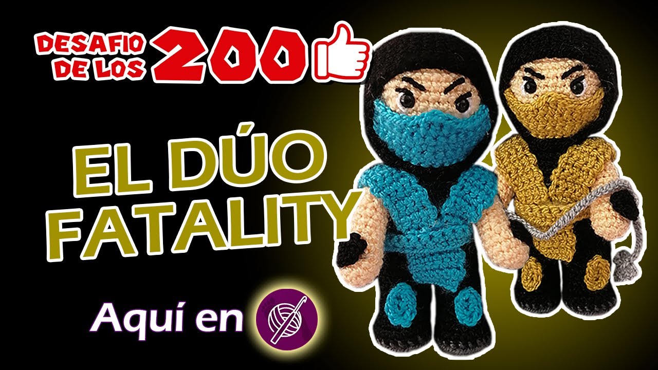 🥶SUB ZERO y SCORPION💀 AMIGURUMI🧶 a Crochet PASO A PASO | #Desafio200Likes # 11