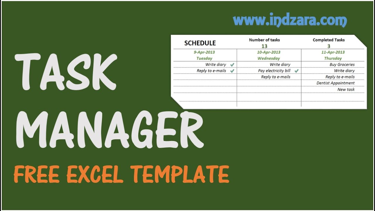 excel tasks template