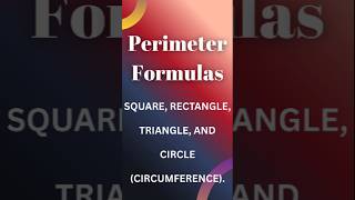 Perimeter Formulas for Class 7 Maths | Triangles, Squares, Rectangles & More! #maths #viral #shorts