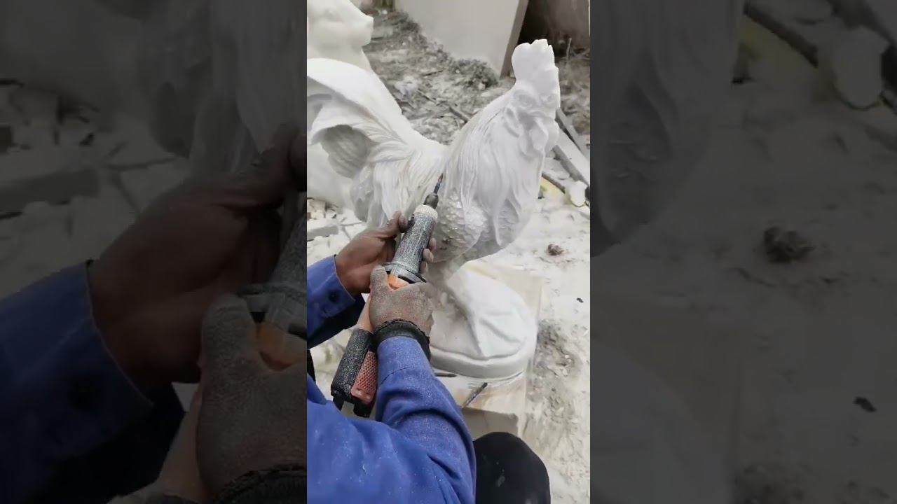 Hand carving marble statue marble animal sculpture