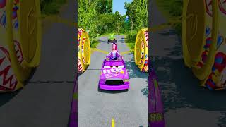 Hilarious Rides &amp; Wild Stunts VS Pomni Chain &amp; Bollard Smash in BeamNG.drive