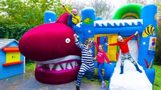 amelia bouncing castle house inflatable trampoline fun with avelina and akim