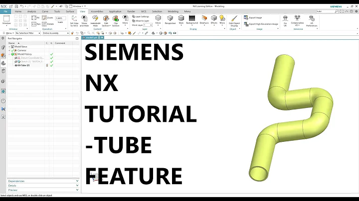 Siemens NX Tutorial - Tube Feature 3D Modeling using Sketch