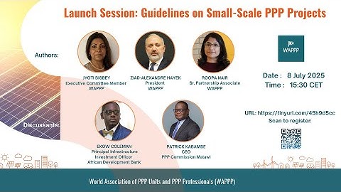 Launch Session: Guidelines on Small-Scale Public-Private Partnerships Projects