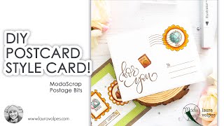 DIY Postcard-Style Greeting Card | ModaScrap Postage Bits