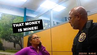 "IT'S MY OWN CHECK!" Scammer Realizes The Bank Teller Quietly Alerted Police